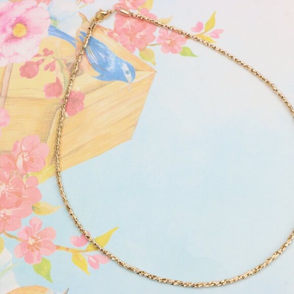 Elegant Rose Gold Twisted Rope Chain Necklace, XPNL0289 - Picture 6 of 10